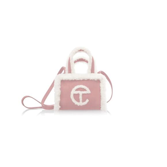 Ugg x telfar NWT pink suede shearling small shopper tote bag christmas - Picture 3 of 6